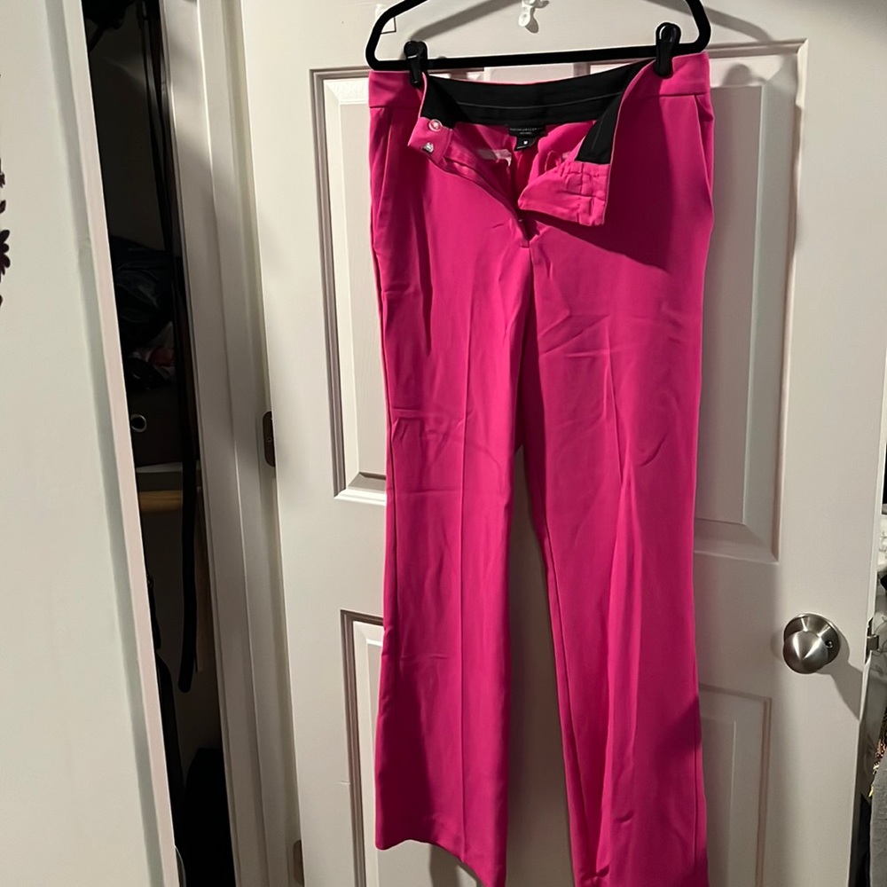 Victoria Beckham pink wide leg pants